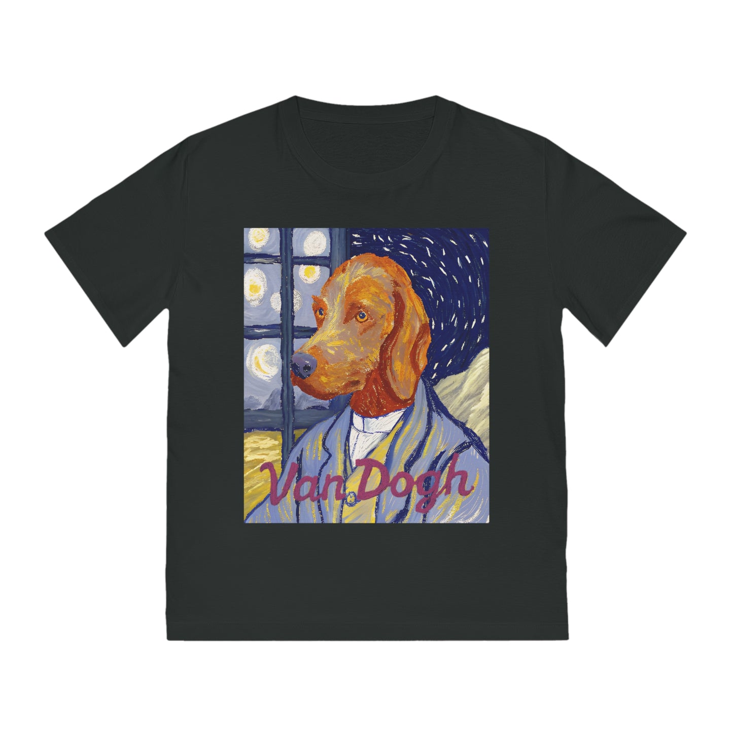 VAN DOGH - Organic Cotton Unisex T-Shirt for Art-Loving Dog Owners