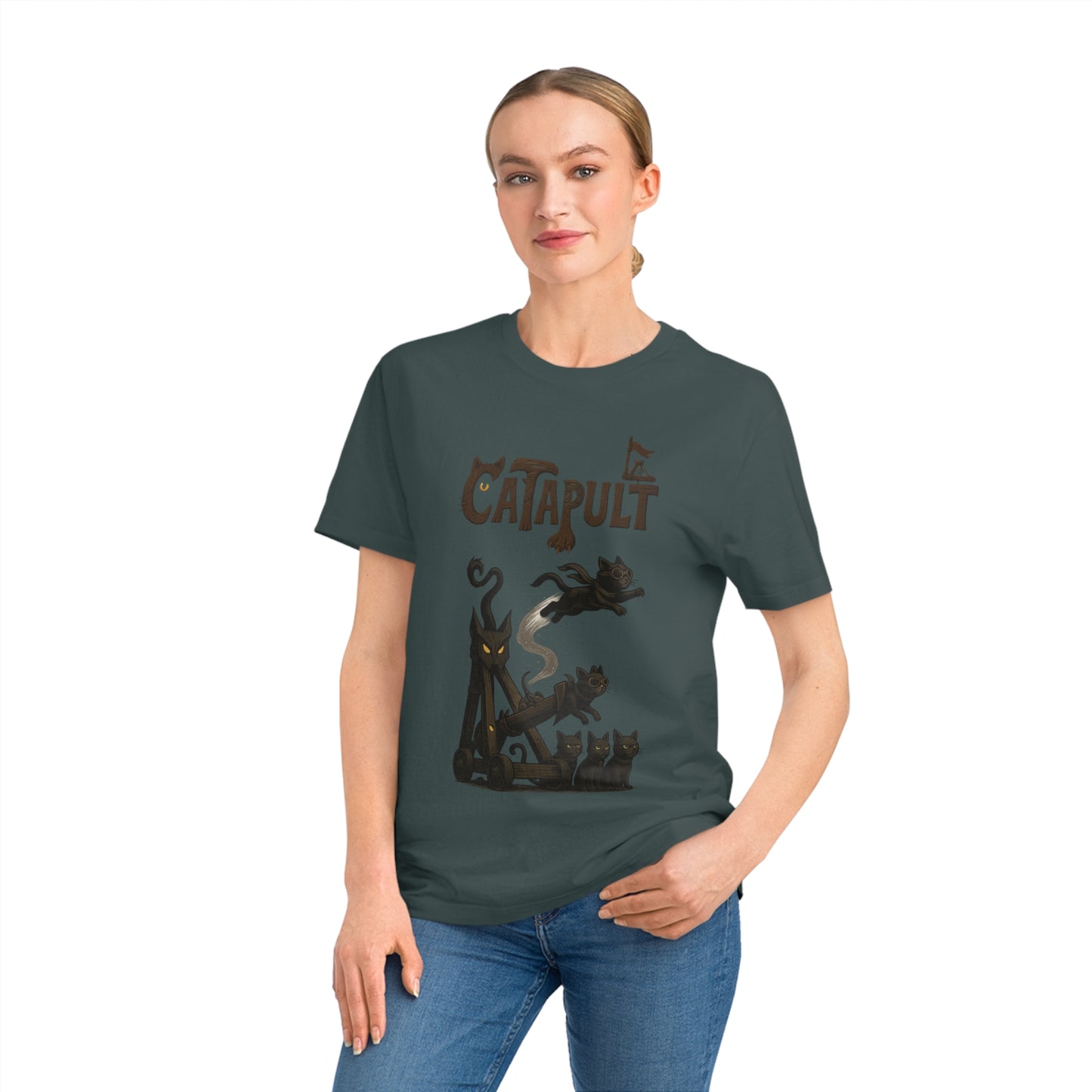 CATAPULT - Organic Cotton Unisex T-Shirt For The Daring Cat's Owner