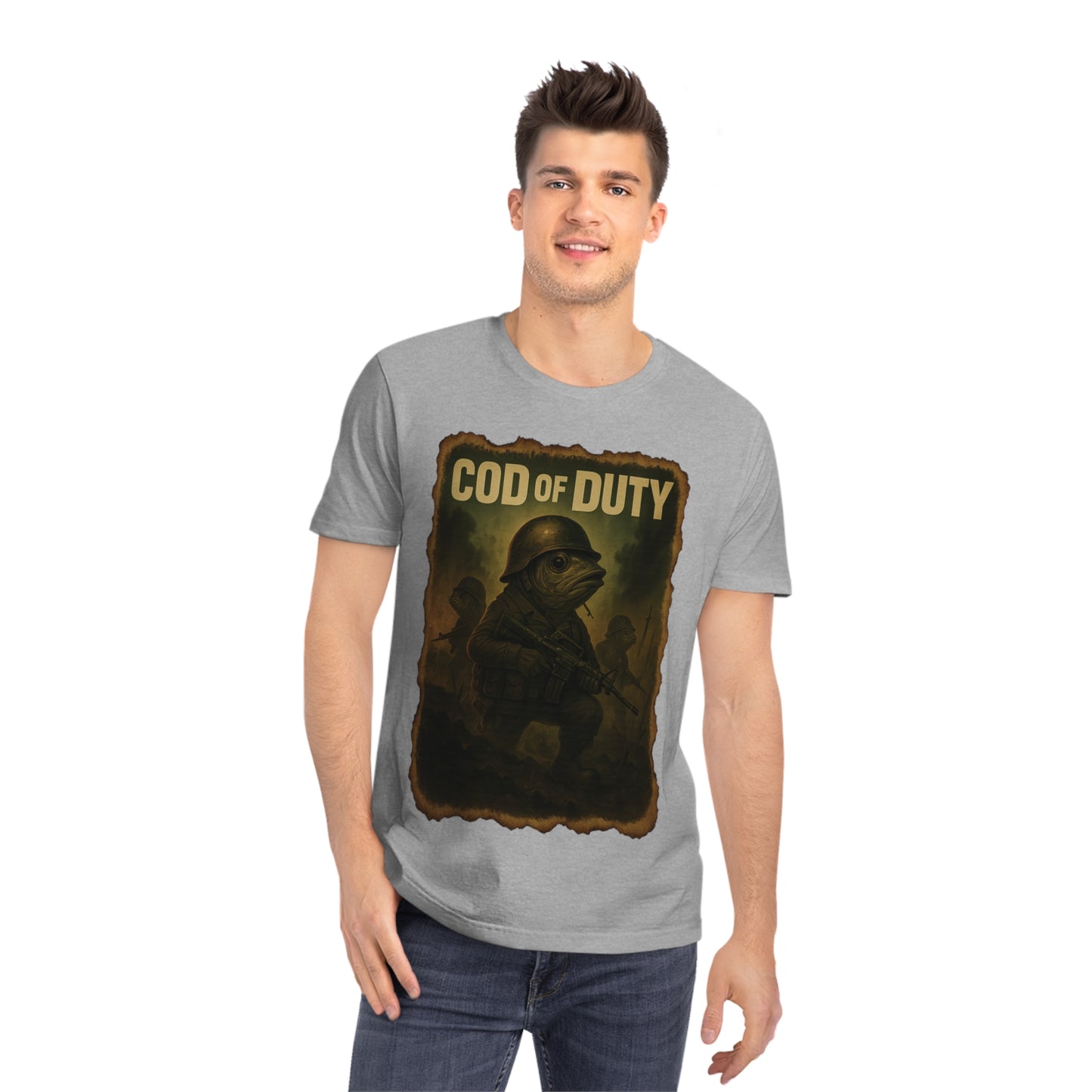 COD OF DUTY - Organic Cotton Unisex T-Shirt for Gaming Fish Enthusiasts