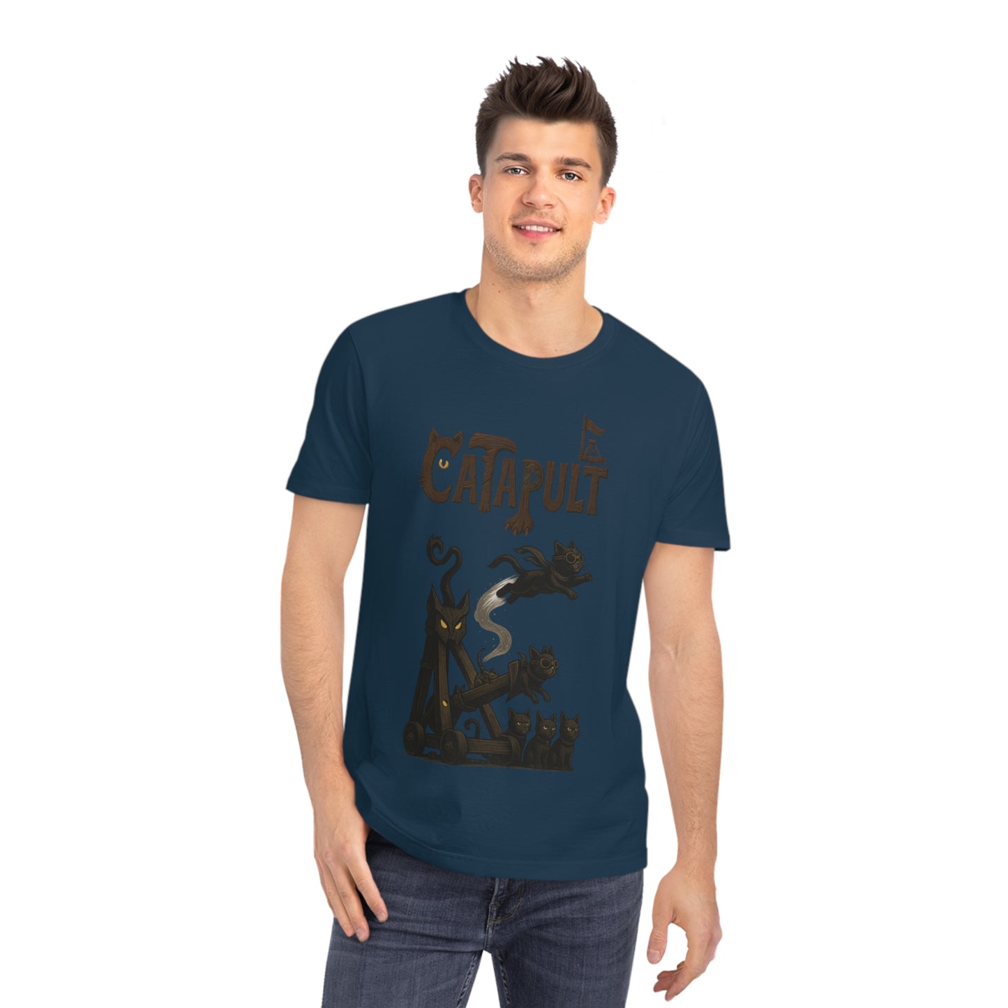 CATAPULT - Organic Cotton Unisex T-Shirt For The Daring Cat's Owner
