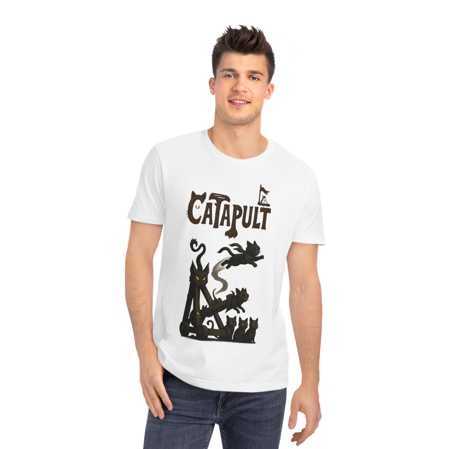 CATAPULT - Organic Cotton Unisex T-Shirt For The Daring Cat's Owner