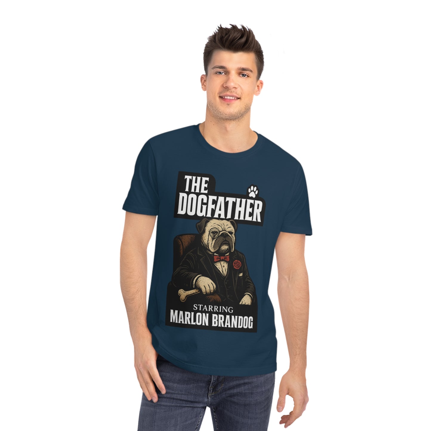 THE DOGFATHER - Organic Cotton Unisex T-Shirt for Dog-Loving Moviegoers