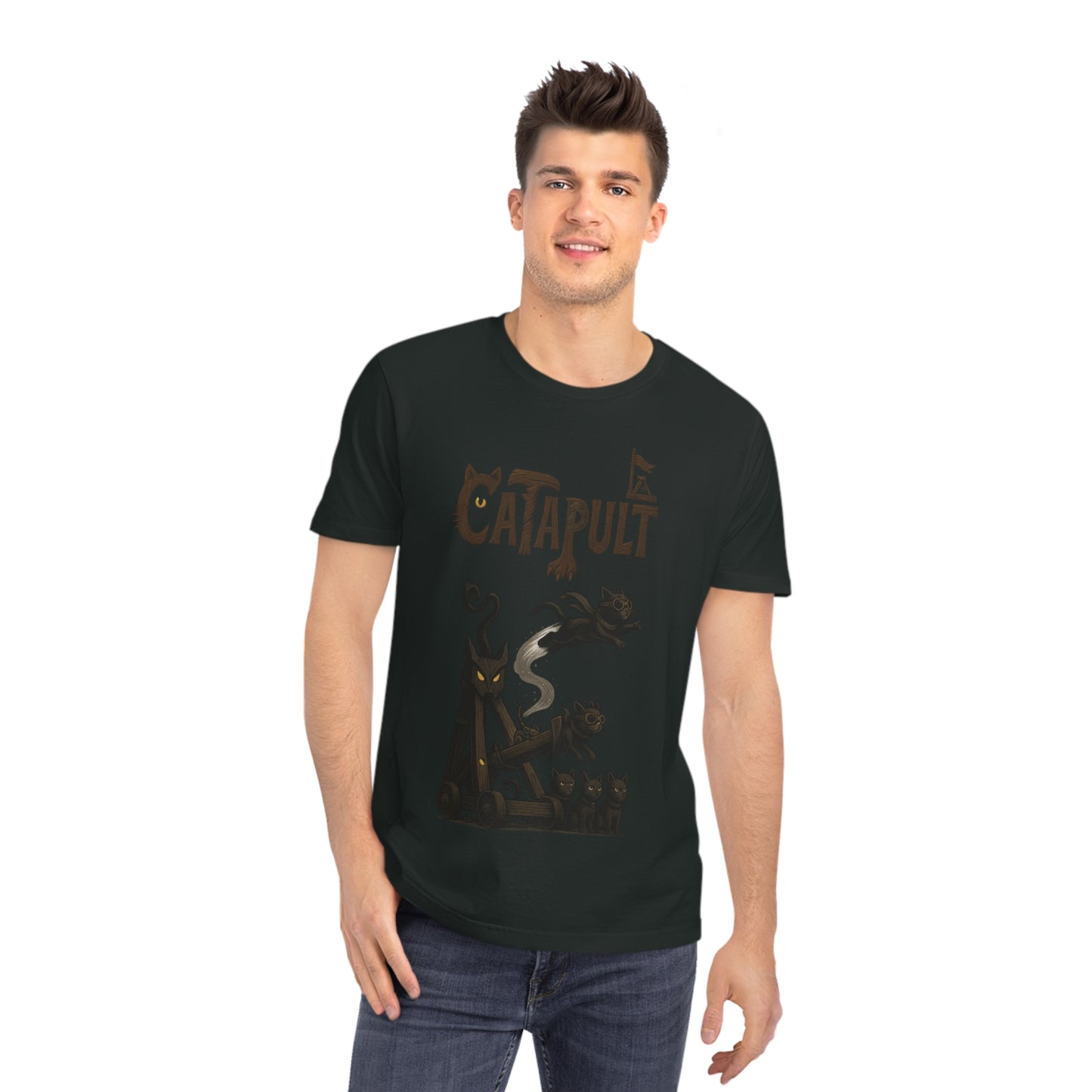 CATAPULT - Organic Cotton Unisex T-Shirt For The Daring Cat's Owner