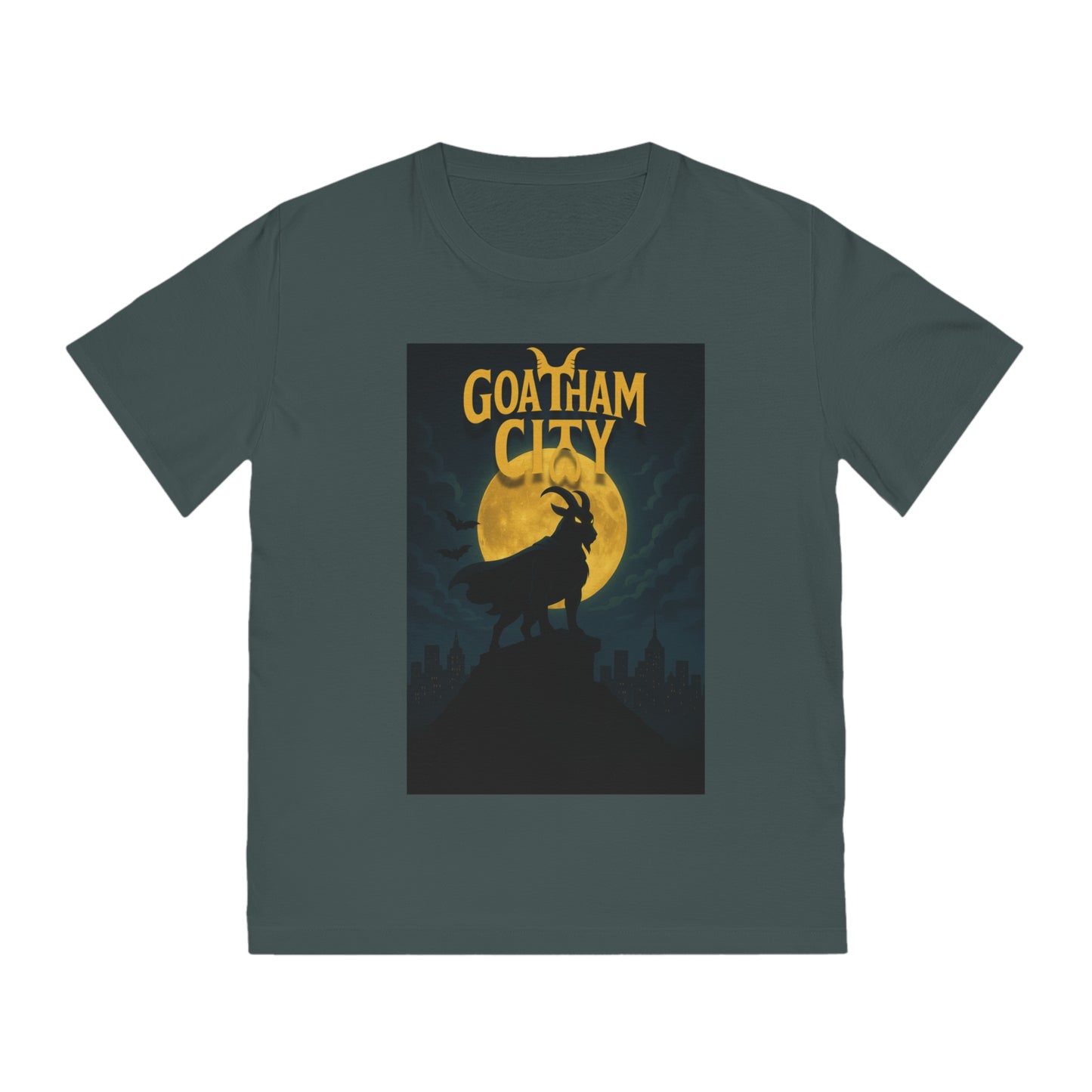 GOATHAM CITY - Organic Cotton Unisex T-Shirt for Superhero Goat Lovers