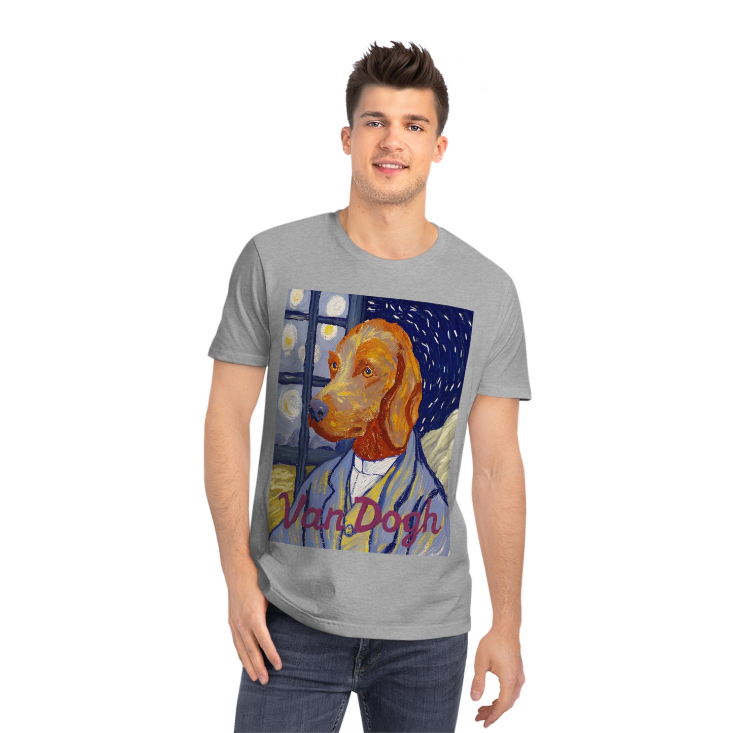 VAN DOGH - Organic Cotton Unisex T-Shirt for Art-Loving Dog Owners