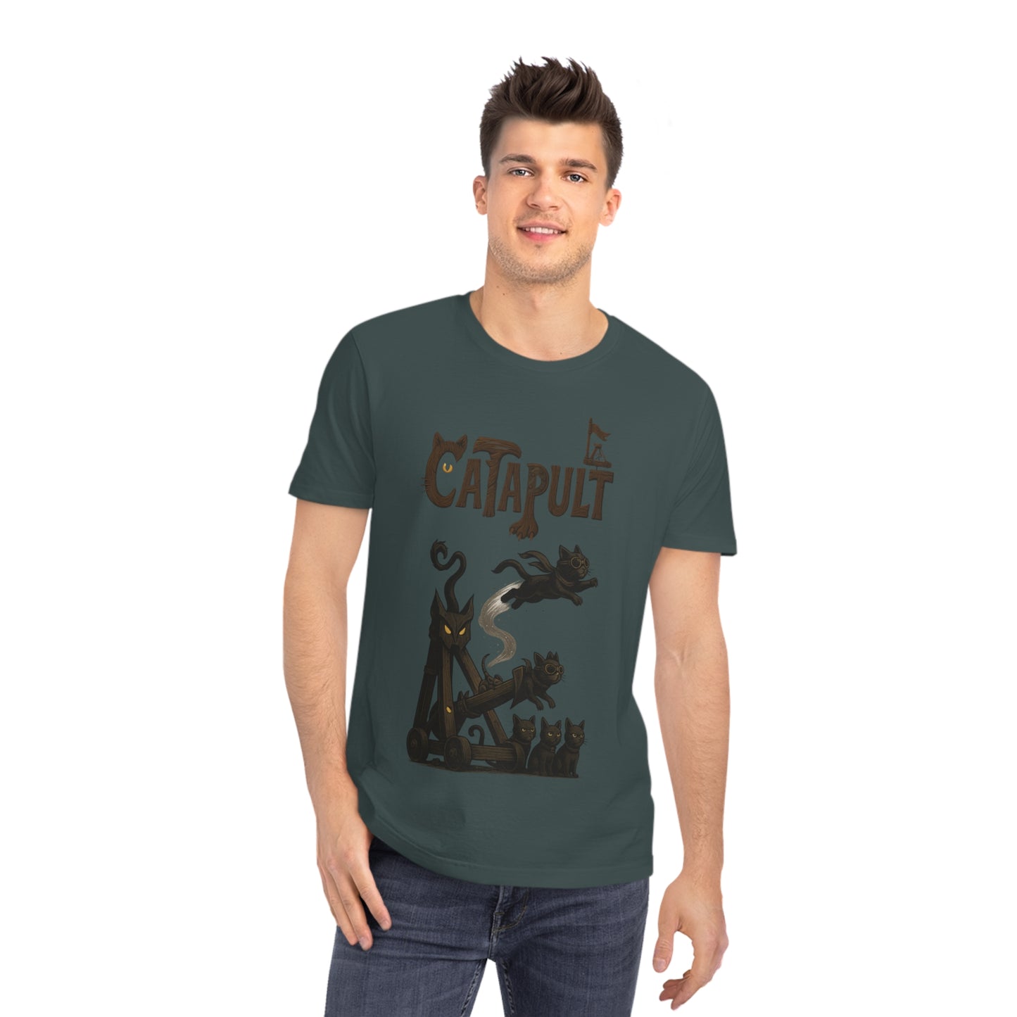 CATAPULT - Organic Cotton Unisex T-Shirt For The Daring Cat's Owner