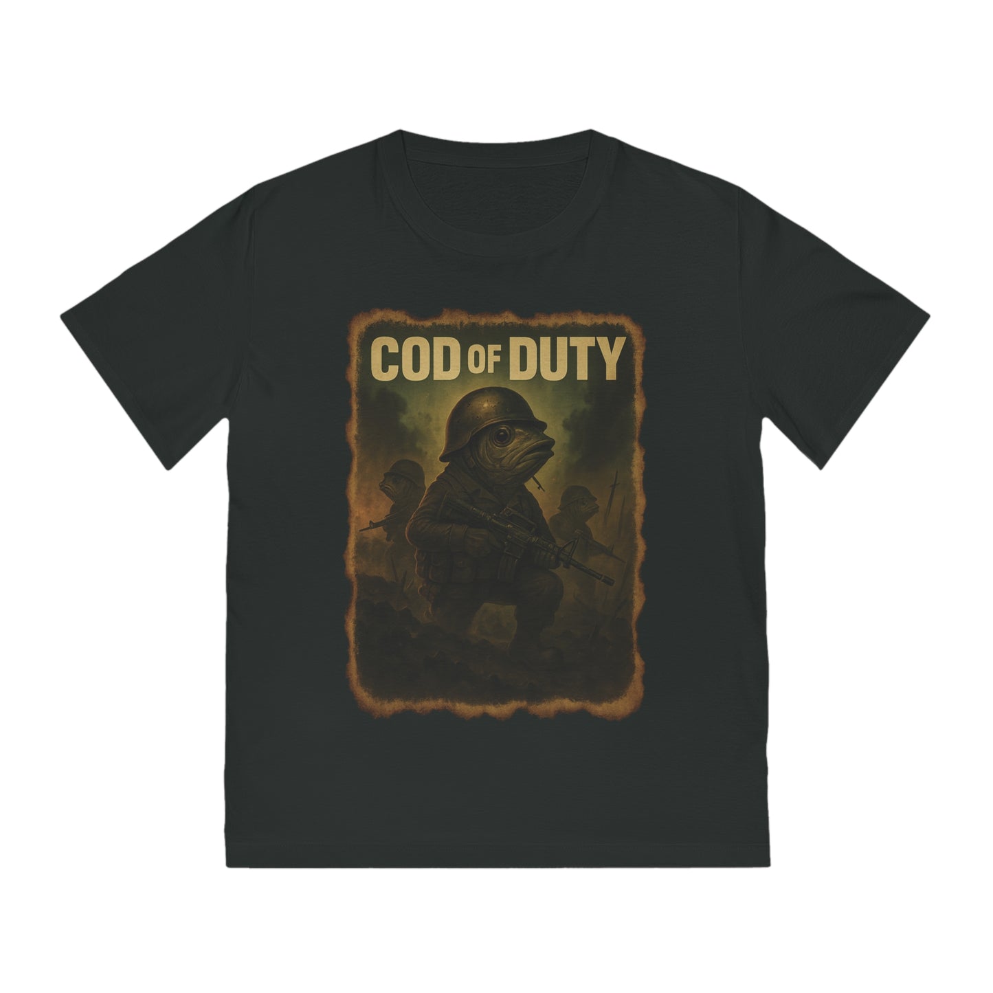 COD OF DUTY - Organic Cotton Unisex T-Shirt for Gaming Fish Enthusiasts