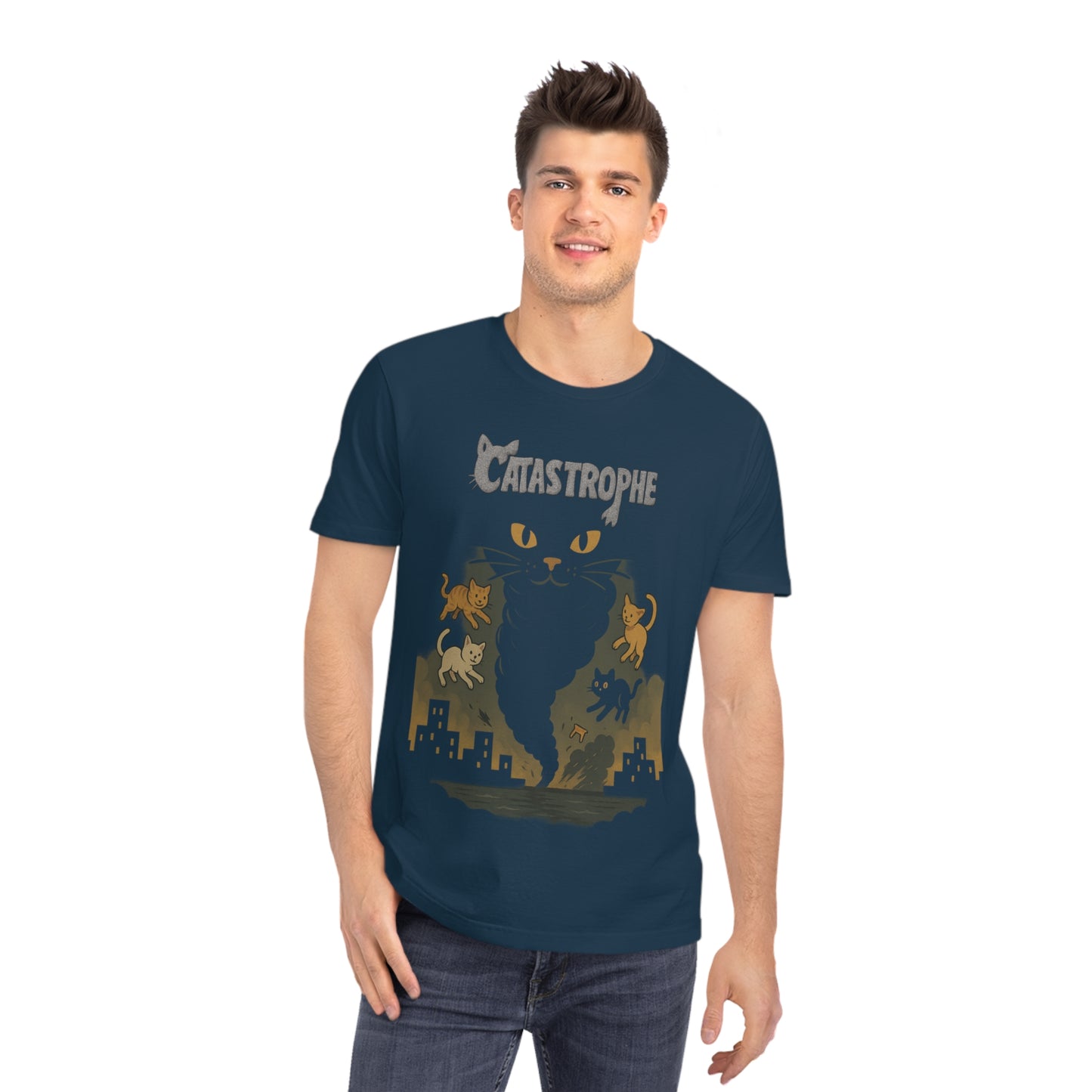 CATASTROPHE - Organic Cotton Unisex T-Shirt for Troublemaker Cat Owners