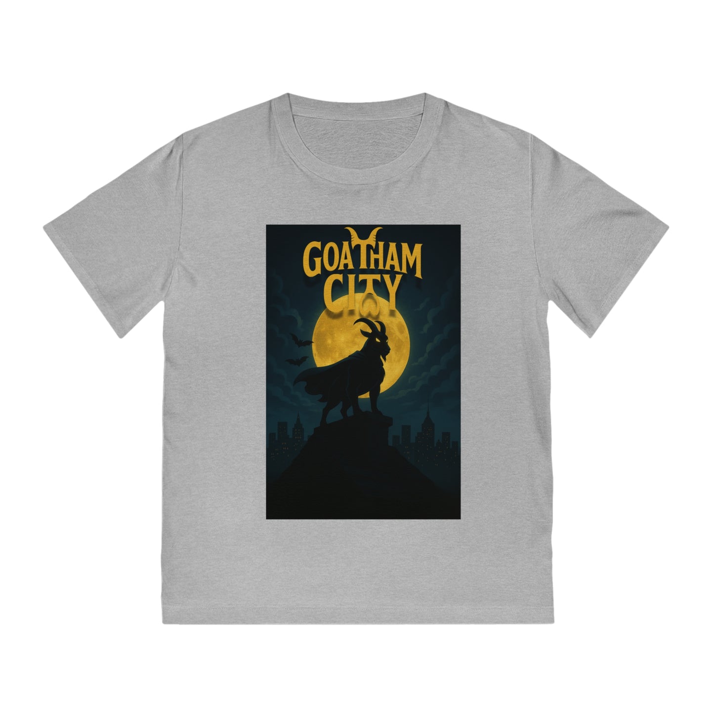 GOATHAM CITY - Organic Cotton Unisex T-Shirt for Superhero Goat Lovers