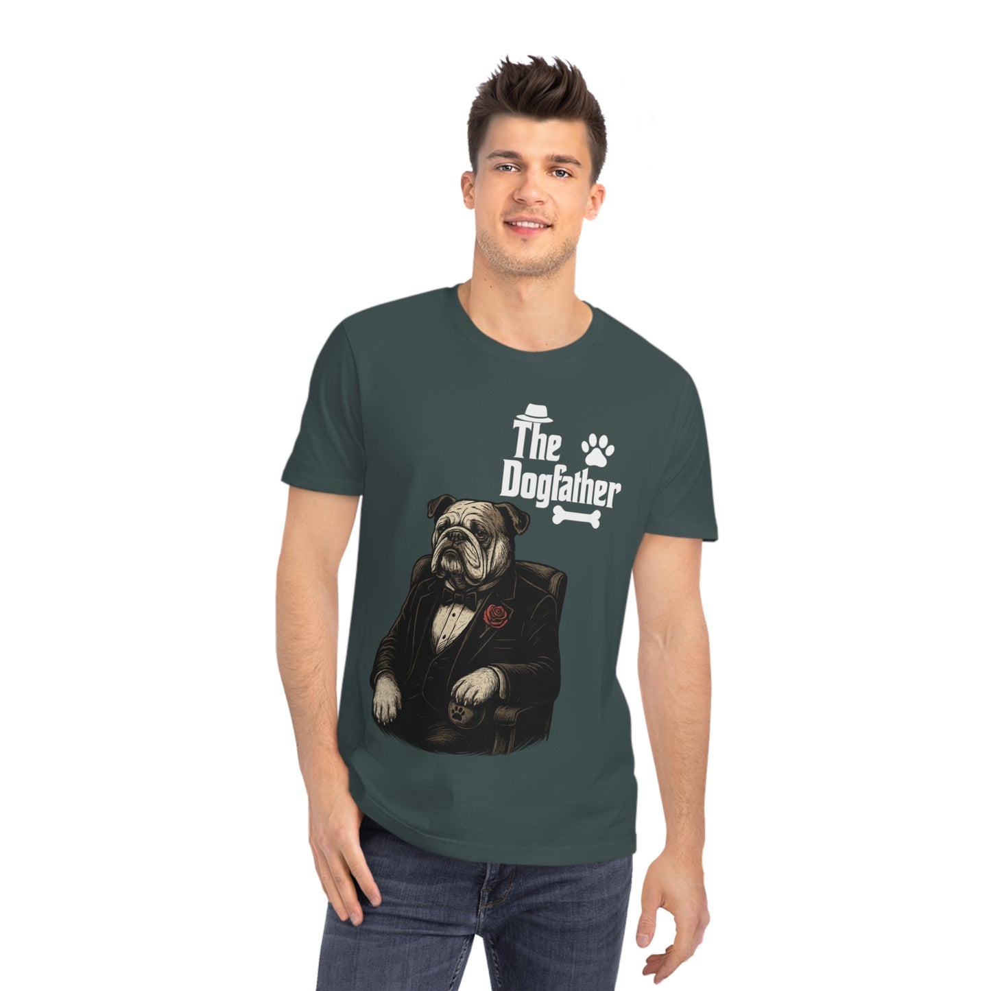 THE DOGFATHER - Organic Cotton Unisex T-Shirt for Dog-Loving Moviegoers