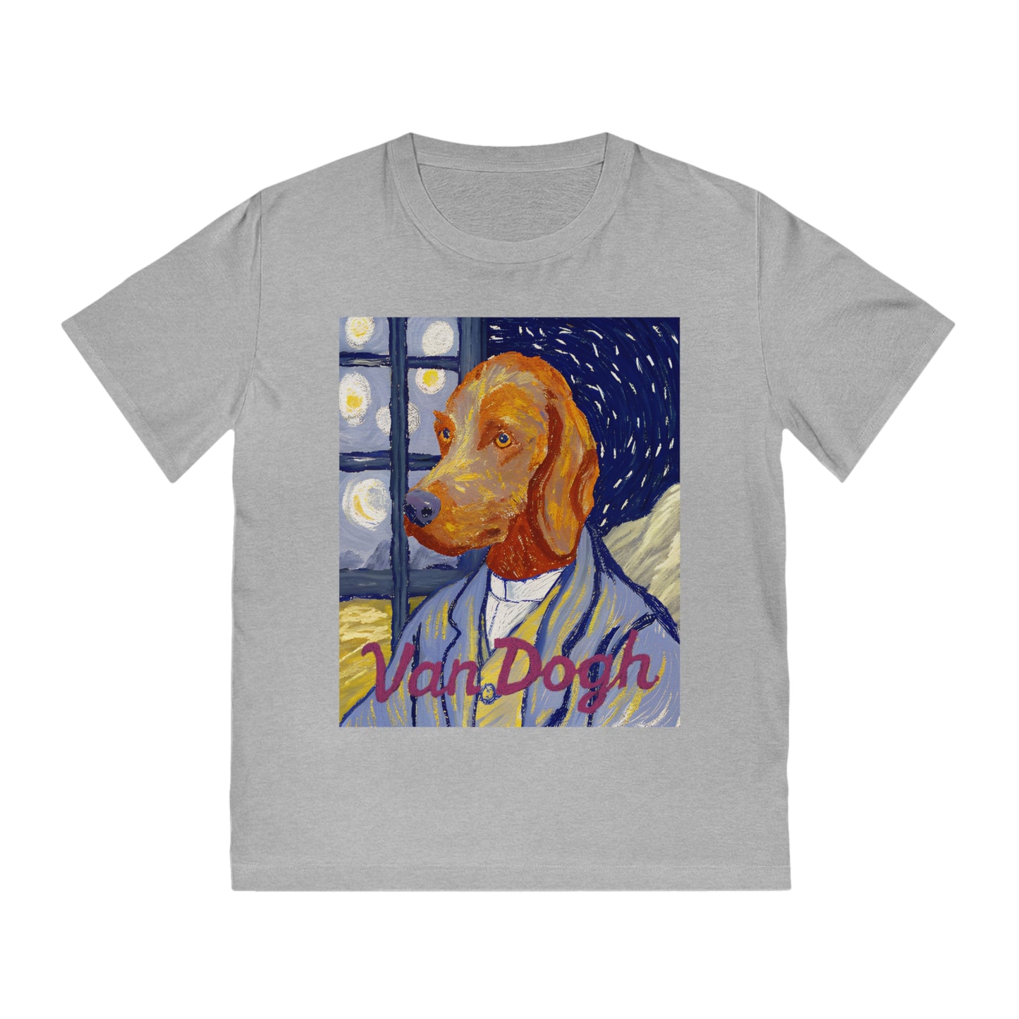 VAN DOGH - Organic Cotton Unisex T-Shirt for Art-Loving Dog Owners