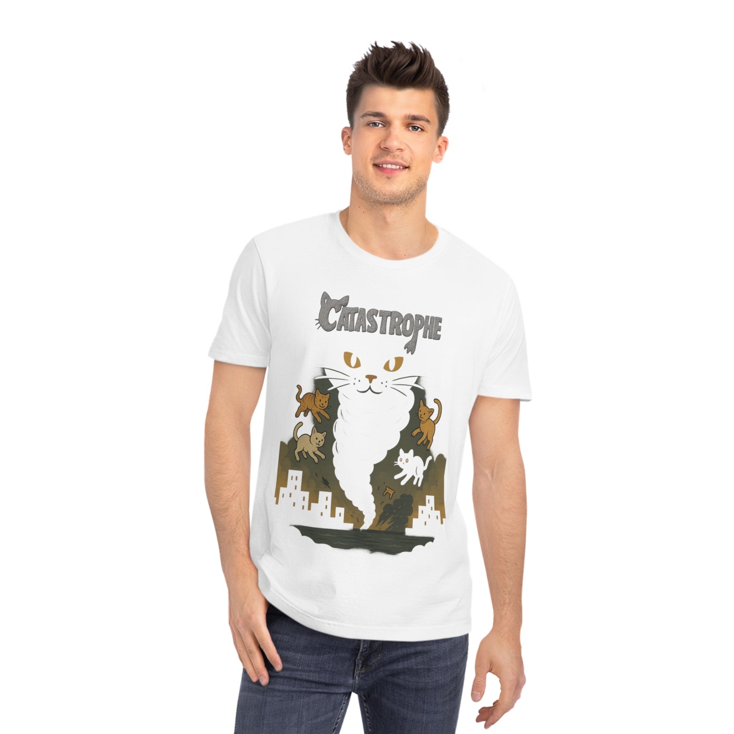 CATASTROPHE - Organic Cotton Unisex T-Shirt for Troublemaker Cat Owners