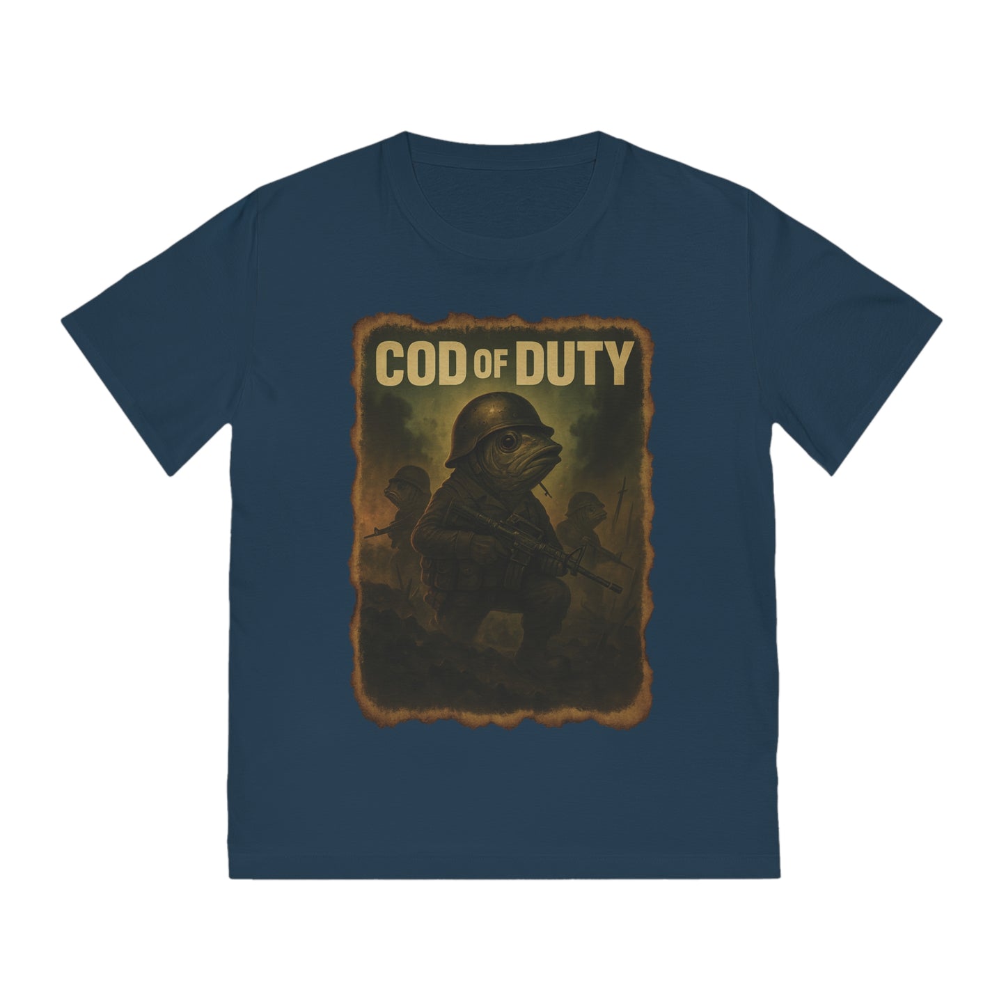 COD OF DUTY - Organic Cotton Unisex T-Shirt for Gaming Fish Enthusiasts