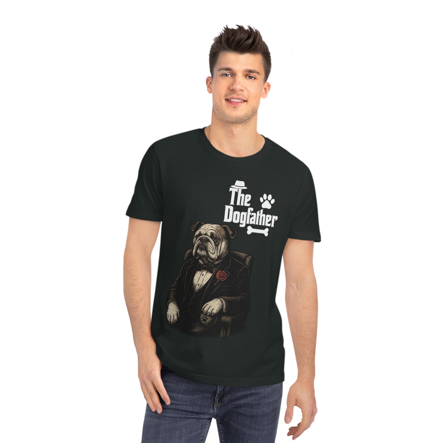 THE DOGFATHER - Organic Cotton Unisex T-Shirt for Dog-Loving Moviegoers