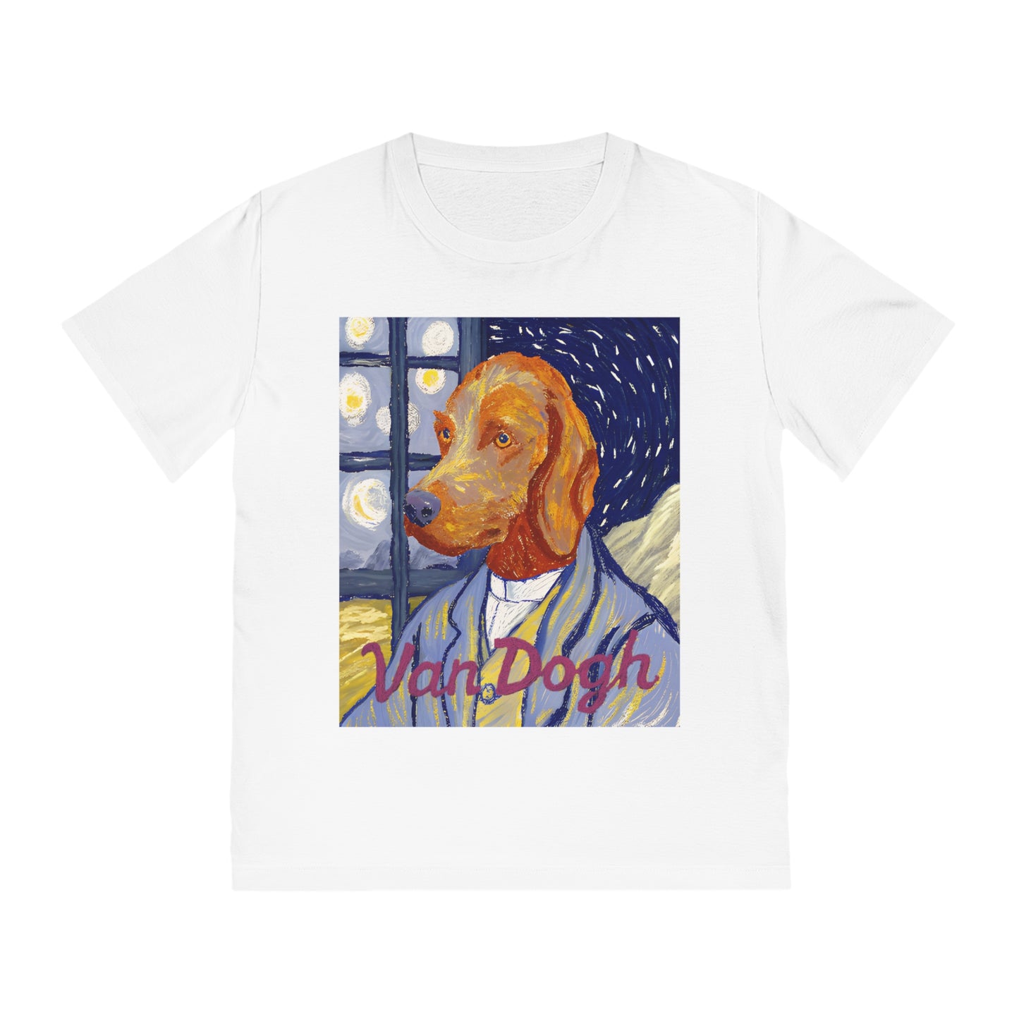 VAN DOGH - Organic Cotton Unisex T-Shirt for Art-Loving Dog Owners
