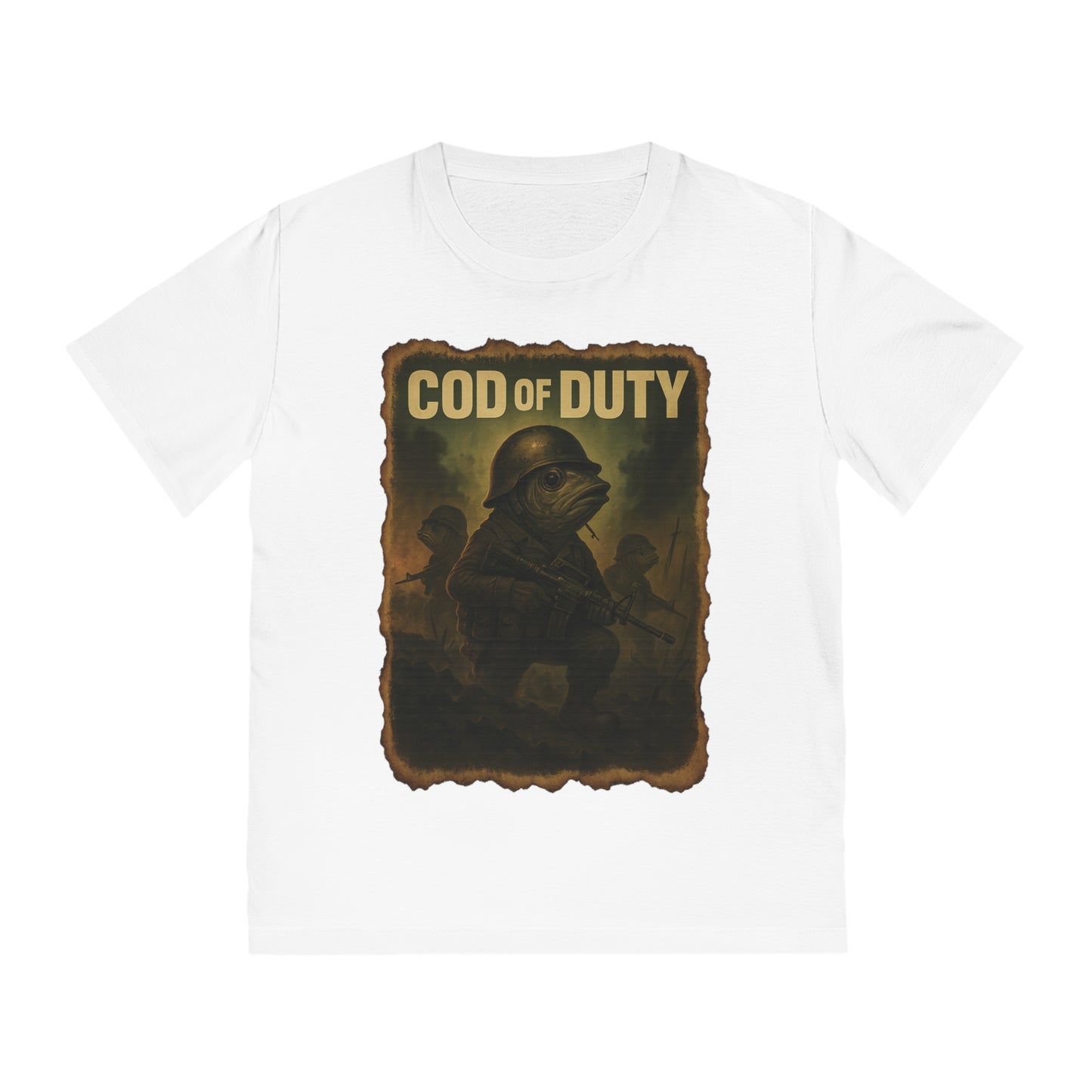 COD OF DUTY - Organic Cotton Unisex T-Shirt for Gaming Fish Enthusiasts
