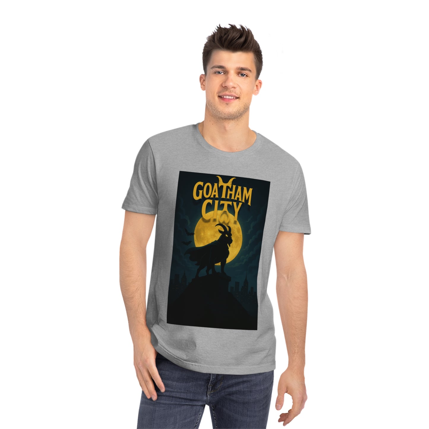 GOATHAM CITY - Organic Cotton Unisex T-Shirt for Superhero Goat Lovers