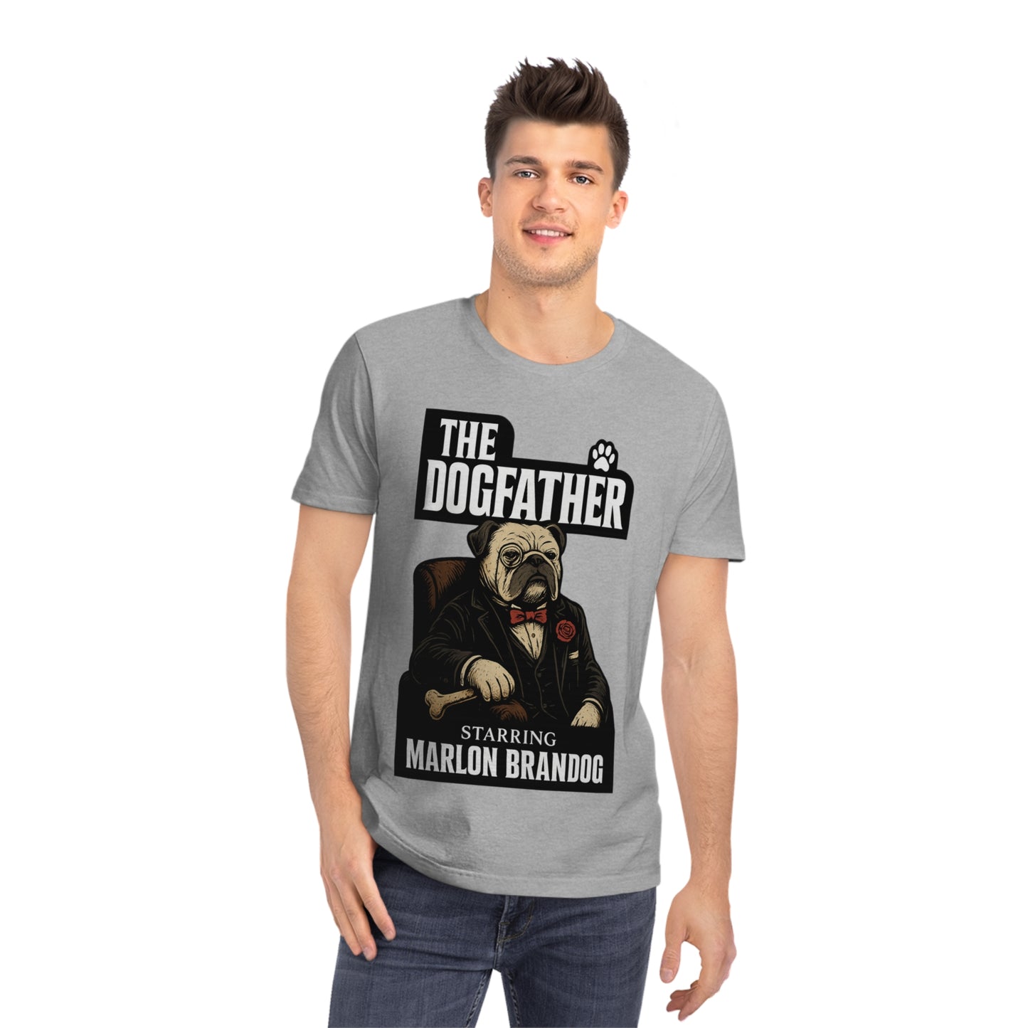 THE DOGFATHER - Organic Cotton Unisex T-Shirt for Dog-Loving Moviegoers