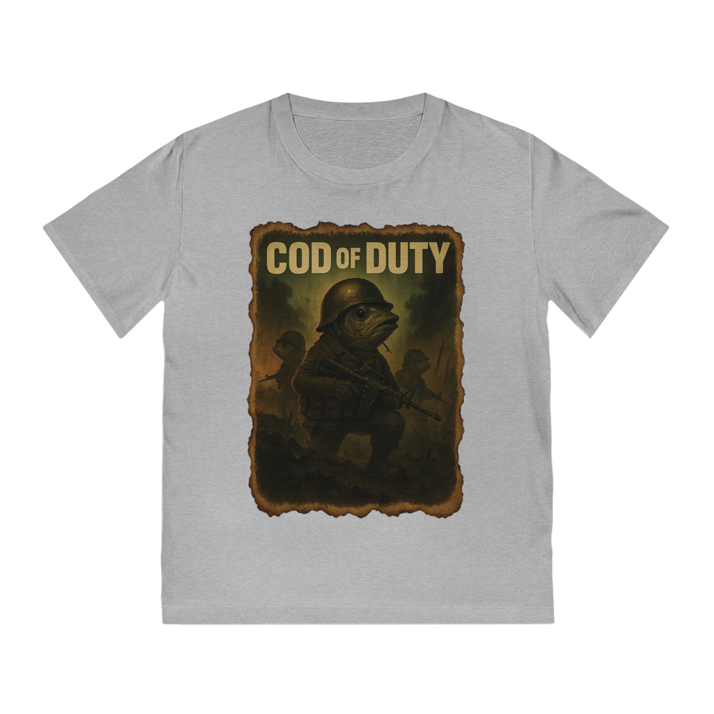 COD OF DUTY - Organic Cotton Unisex T-Shirt for Gaming Fish Enthusiasts