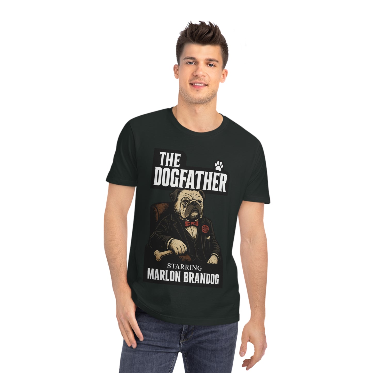 THE DOGFATHER - Organic Cotton Unisex T-Shirt for Dog-Loving Moviegoers