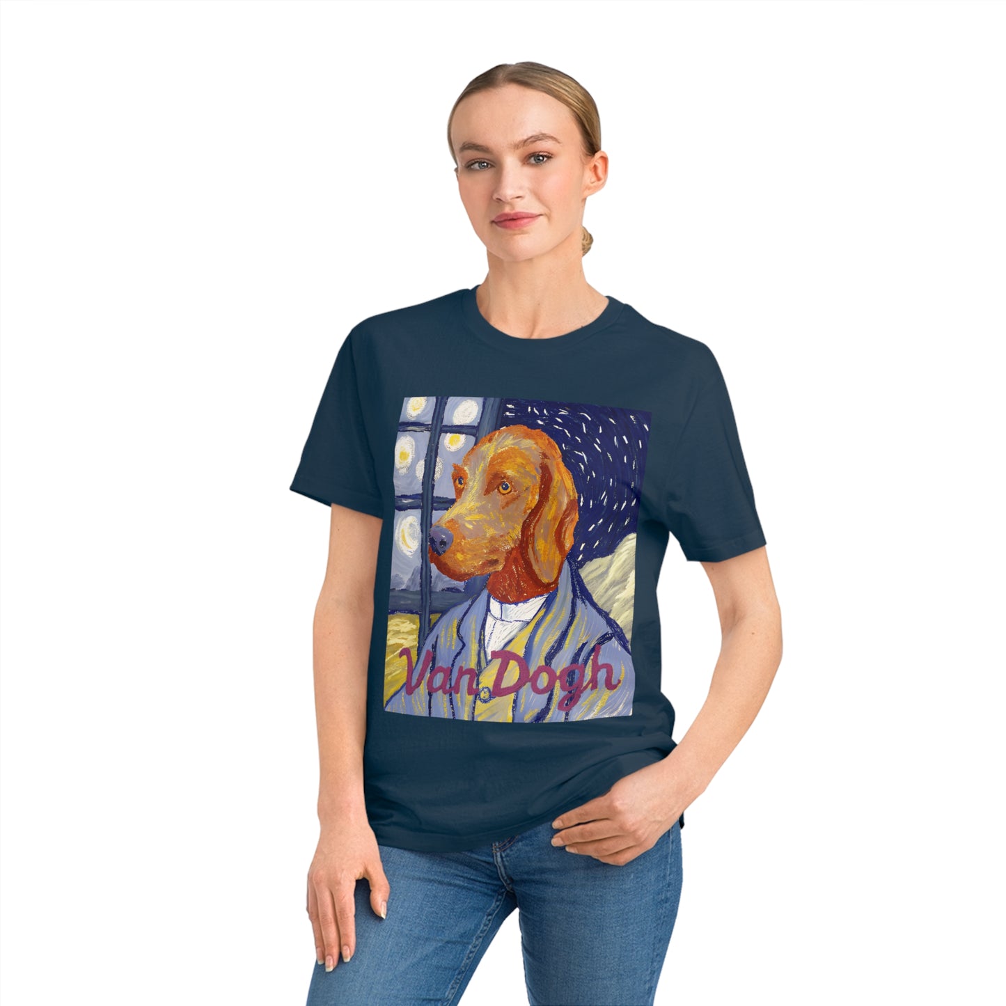VAN DOGH - Organic Cotton Unisex T-Shirt for Art-Loving Dog Owners