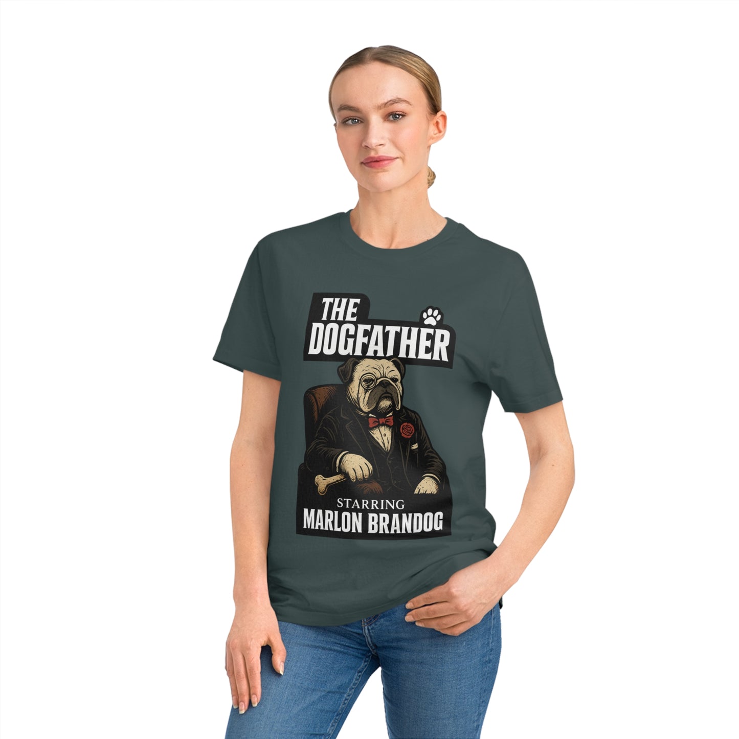 THE DOGFATHER - Organic Cotton Unisex T-Shirt for Dog-Loving Moviegoers