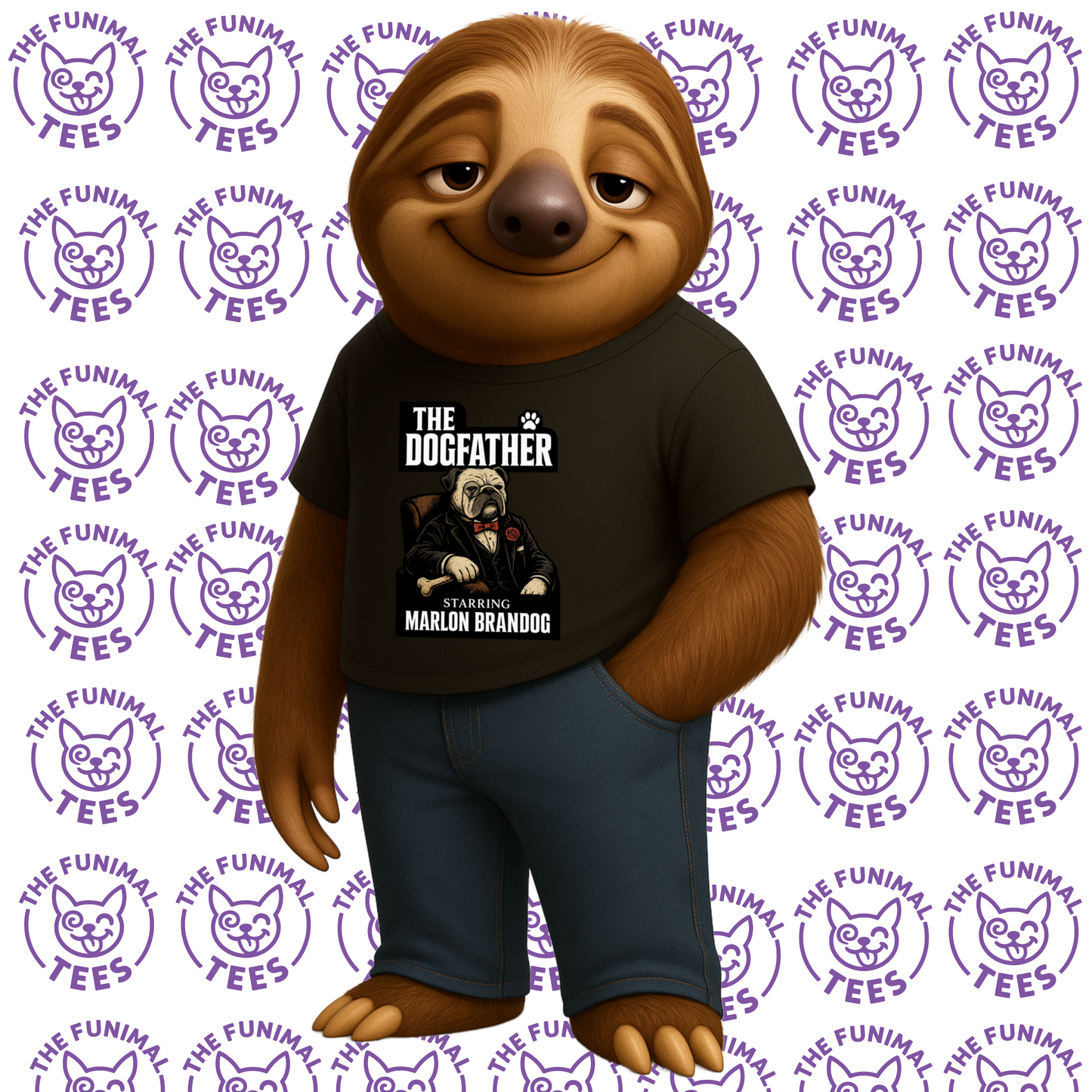 THE DOGFATHER - Organic Cotton Unisex T-Shirt for Dog-Loving Moviegoers