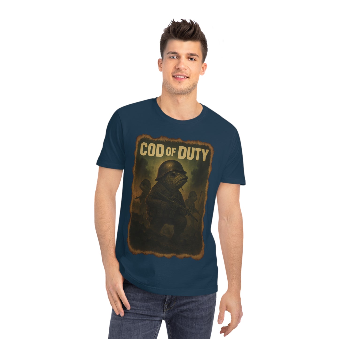COD OF DUTY - Organic Cotton Unisex T-Shirt for Gaming Fish Enthusiasts