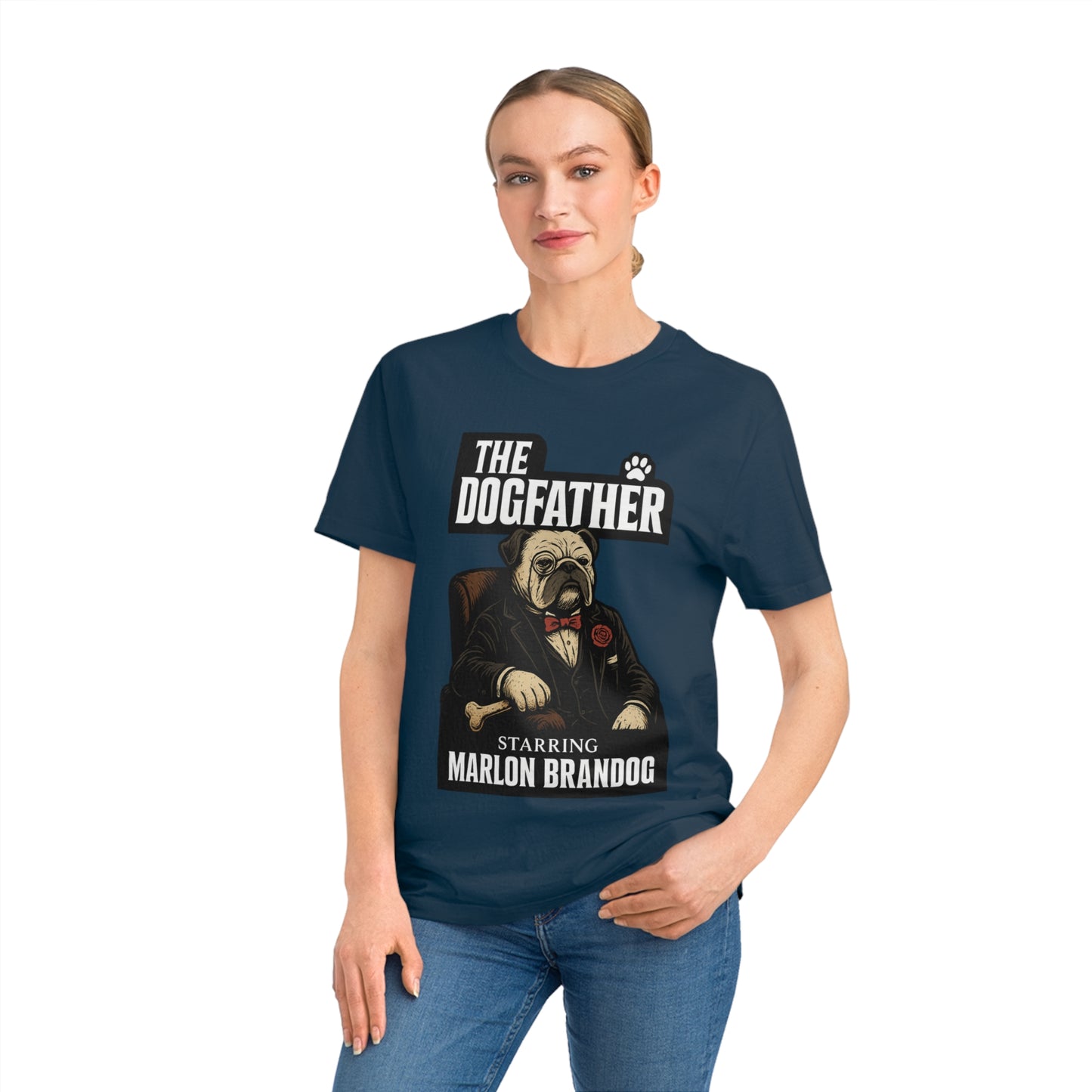 THE DOGFATHER - Organic Cotton Unisex T-Shirt for Dog-Loving Moviegoers