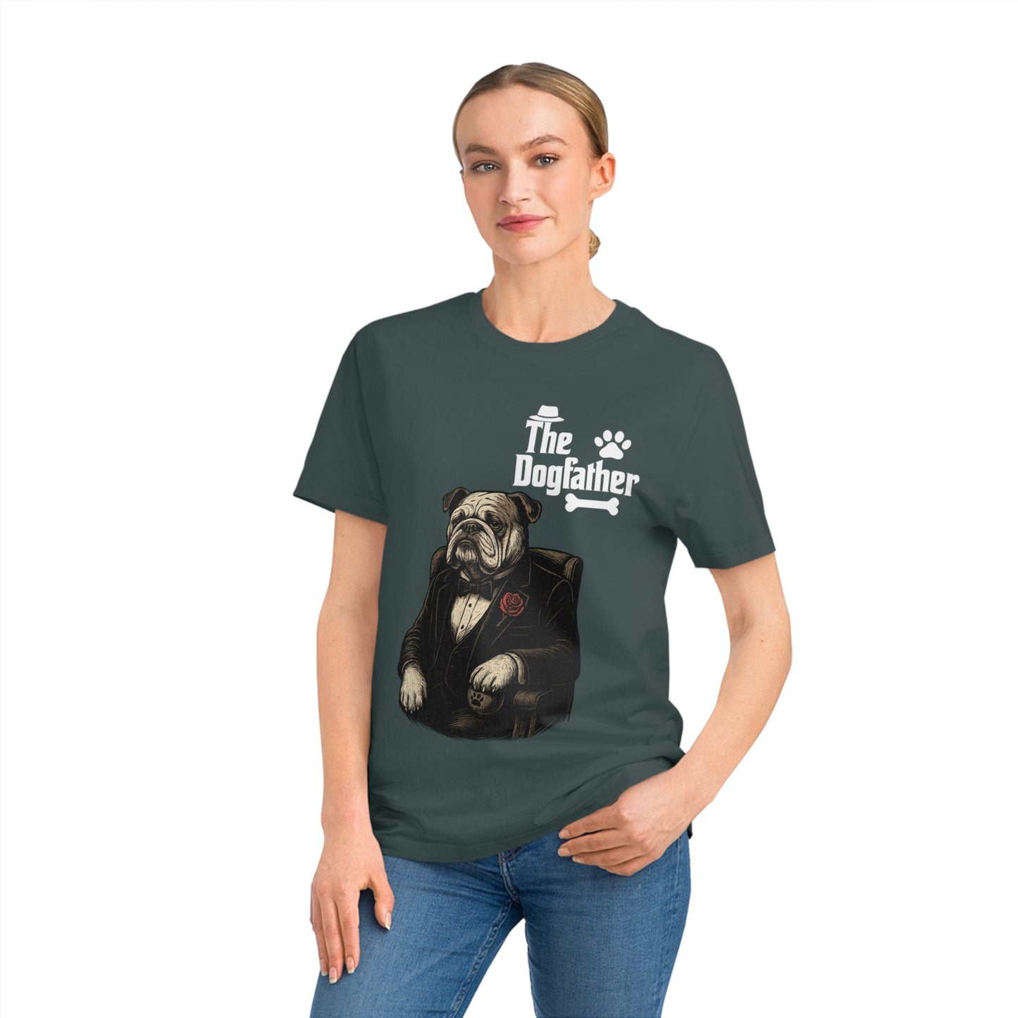THE DOGFATHER - Organic Cotton Unisex T-Shirt for Dog-Loving Moviegoers