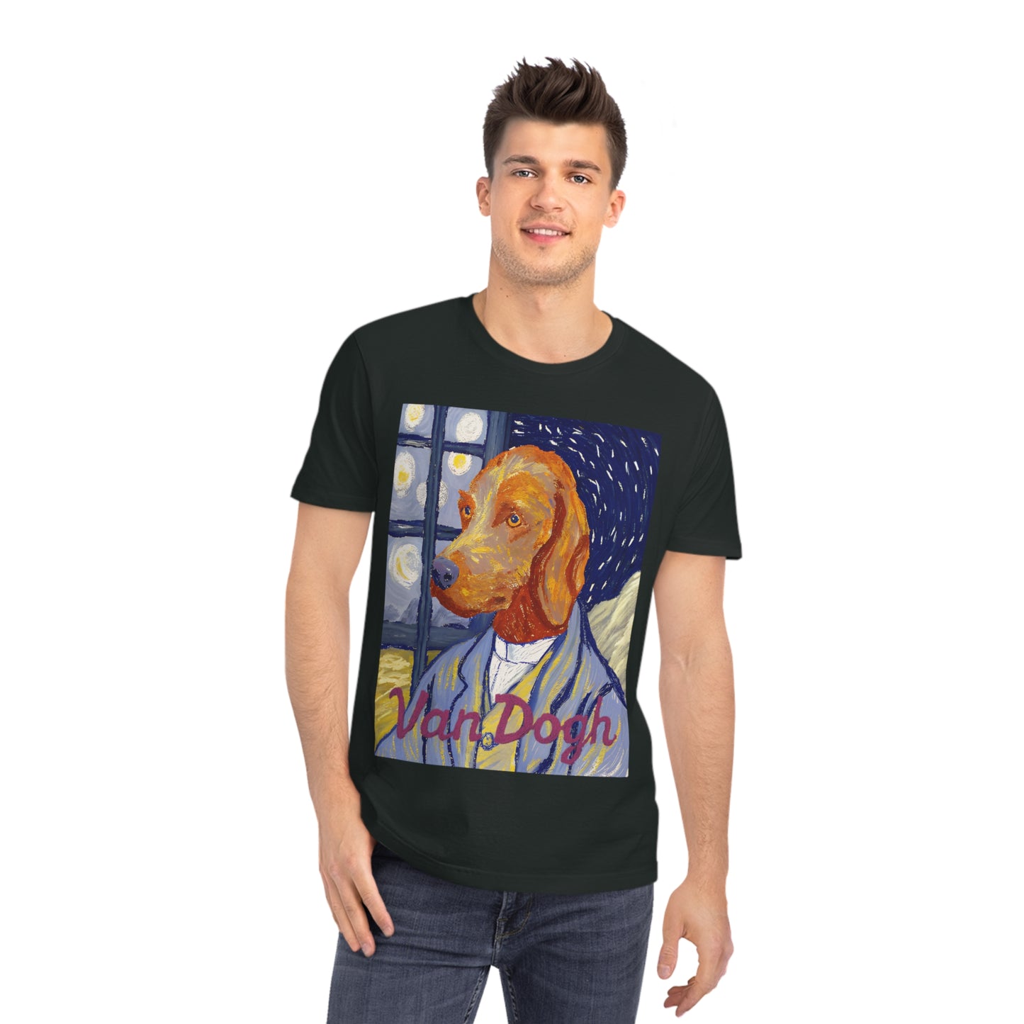 VAN DOGH - Organic Cotton Unisex T-Shirt for Art-Loving Dog Owners