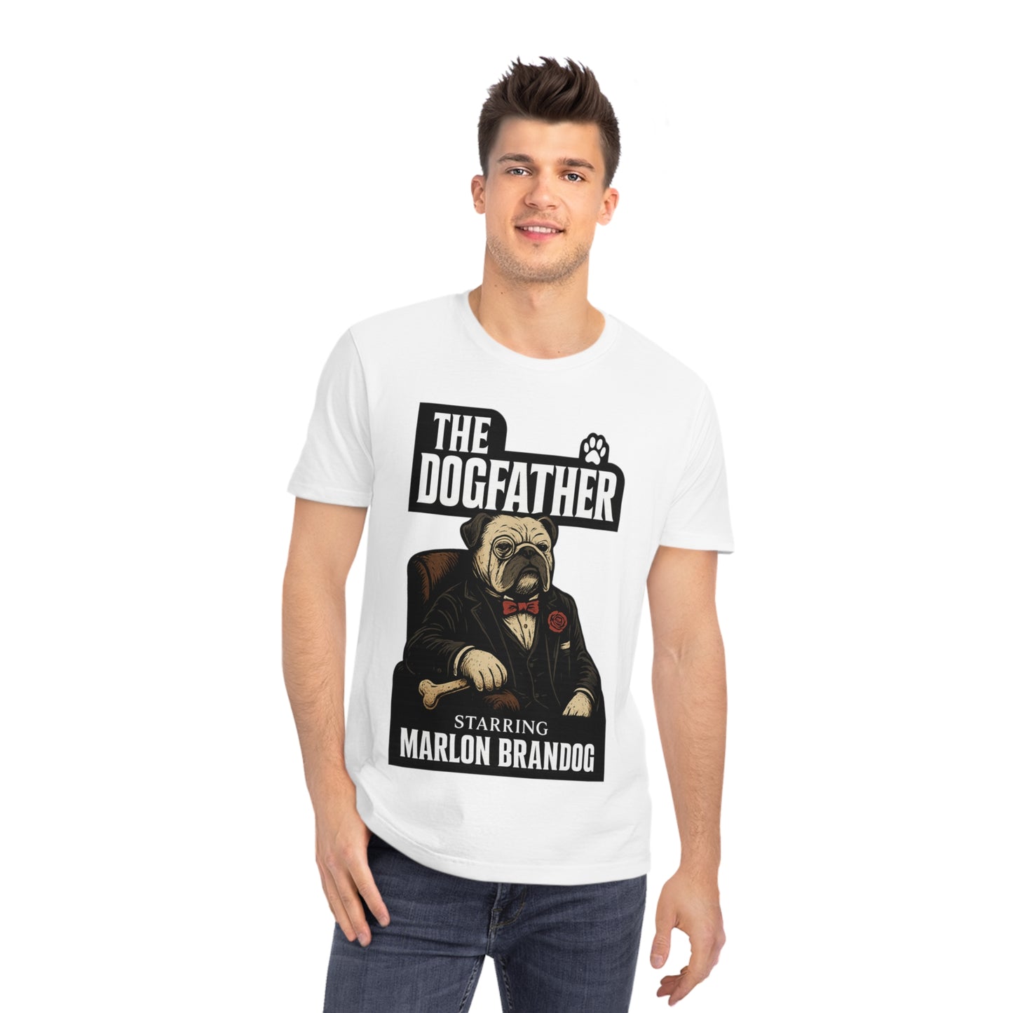THE DOGFATHER - Organic Cotton Unisex T-Shirt for Dog-Loving Moviegoers