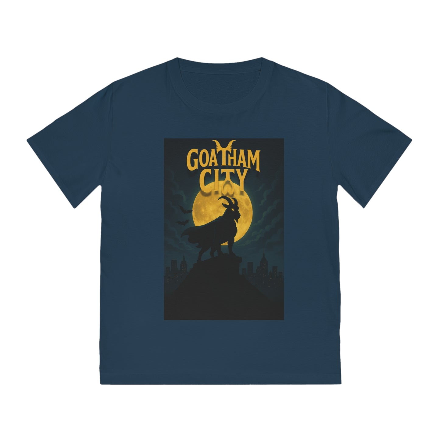 GOATHAM CITY - Organic Cotton Unisex T-Shirt for Superhero Goat Lovers