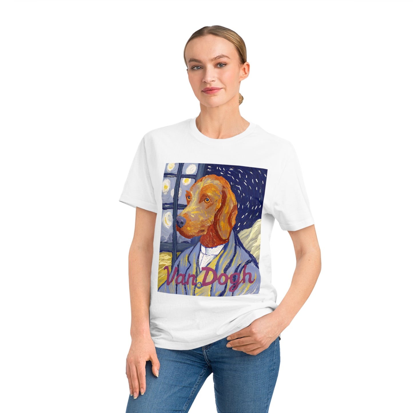 VAN DOGH - Organic Cotton Unisex T-Shirt for Art-Loving Dog Owners