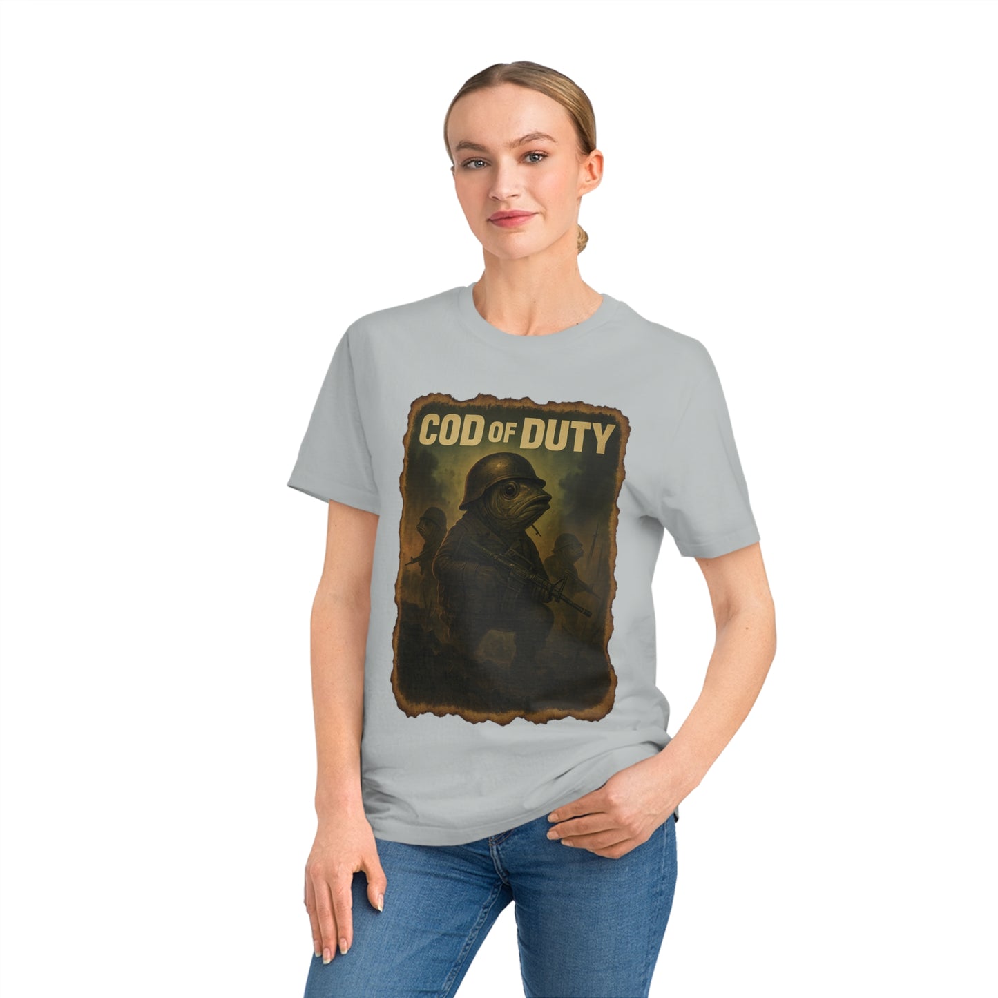COD OF DUTY - Organic Cotton Unisex T-Shirt for Gaming Fish Enthusiasts