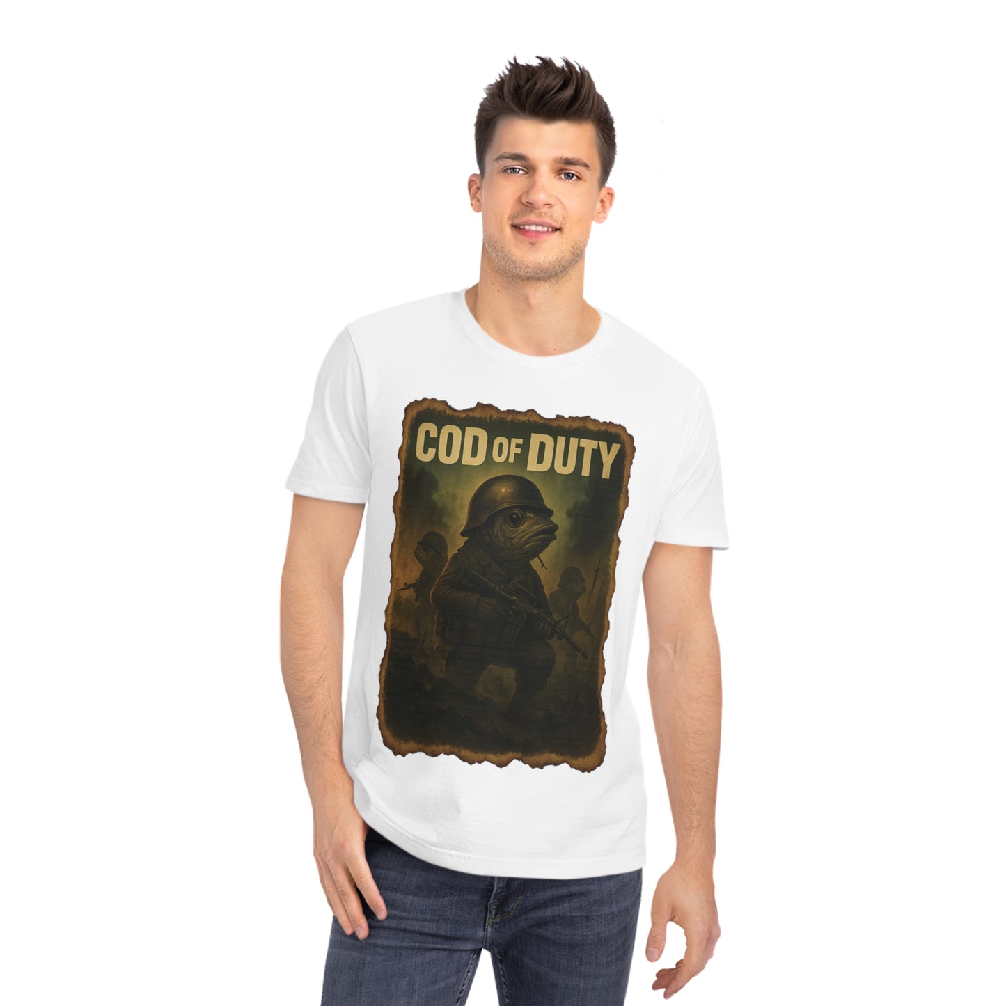 COD OF DUTY - Organic Cotton Unisex T-Shirt for Gaming Fish Enthusiasts