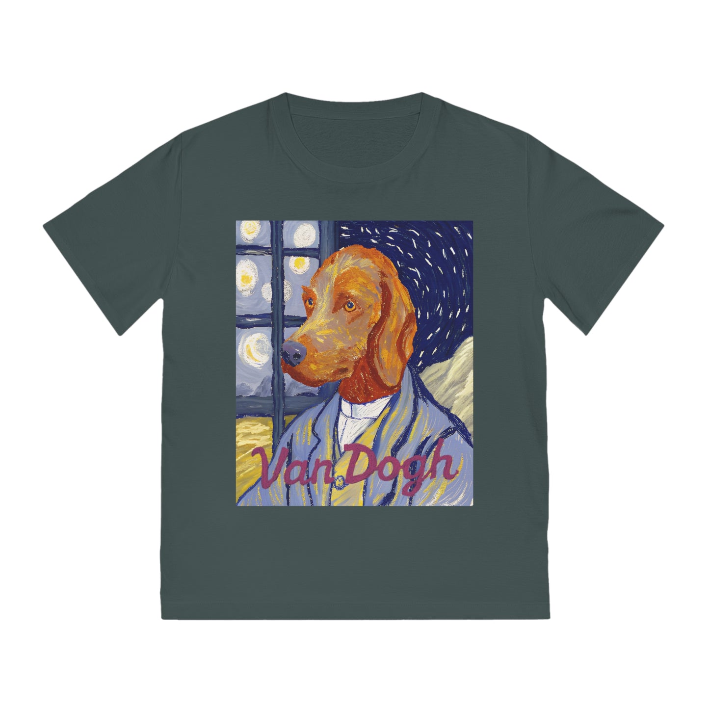 VAN DOGH - Organic Cotton Unisex T-Shirt for Art-Loving Dog Owners