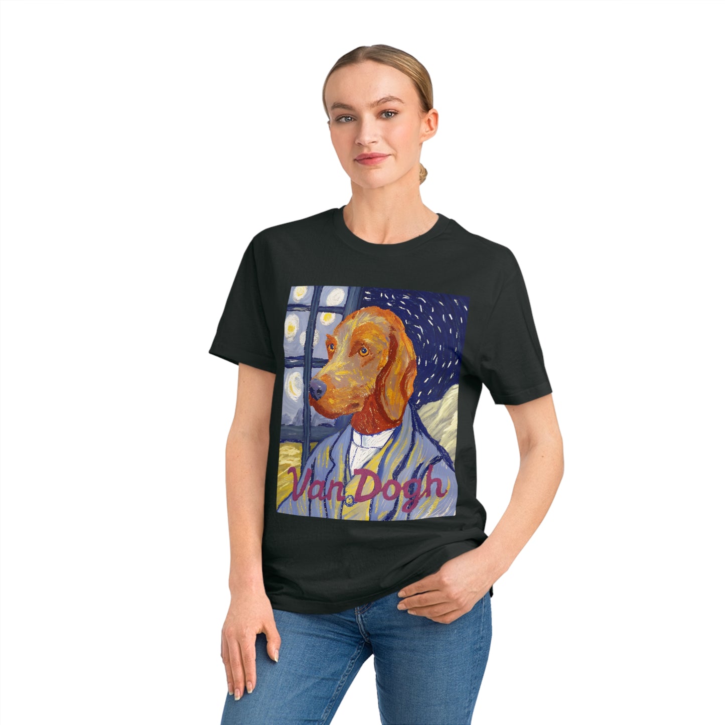 VAN DOGH - Organic Cotton Unisex T-Shirt for Art-Loving Dog Owners