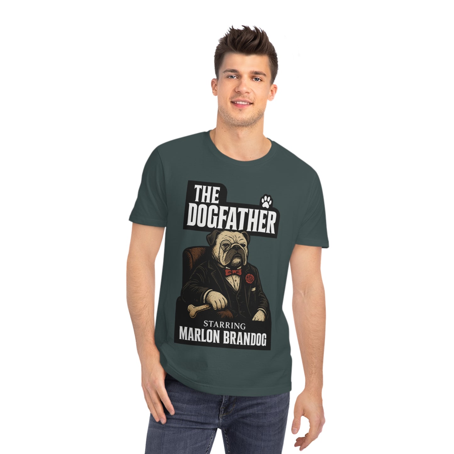 THE DOGFATHER - Organic Cotton Unisex T-Shirt for Dog-Loving Moviegoers