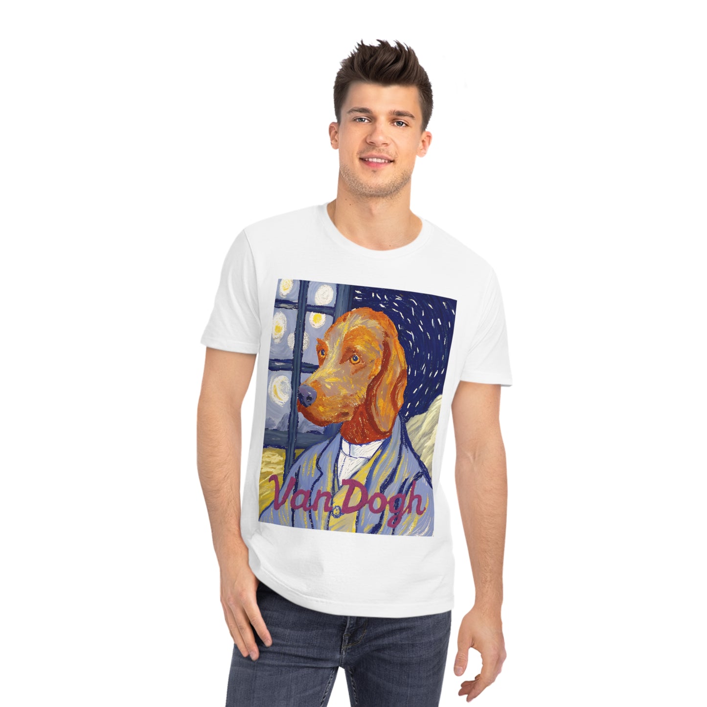 VAN DOGH - Organic Cotton Unisex T-Shirt for Art-Loving Dog Owners